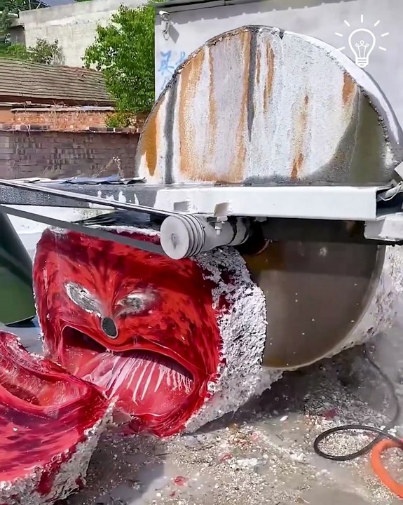 Breaking a slag glass rock to make a cute ornament