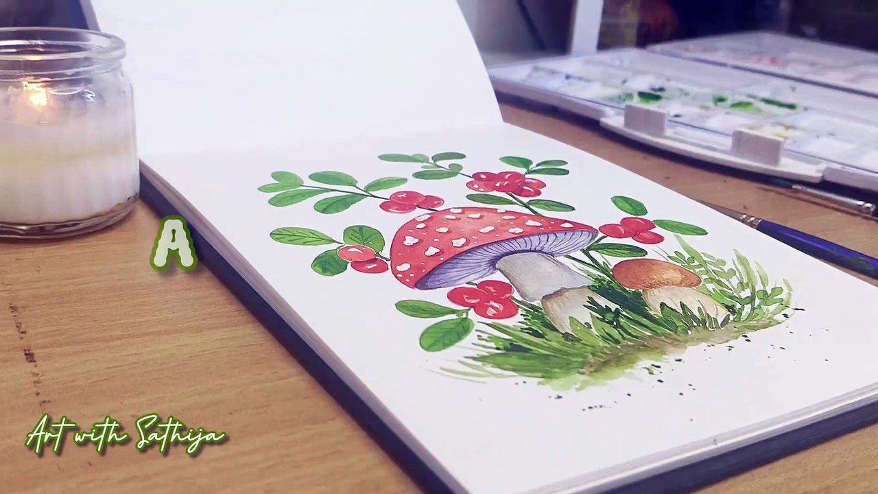 "Magical Mushroom Painting in Watercolor | Easy Step-by-Step Art Tutorial