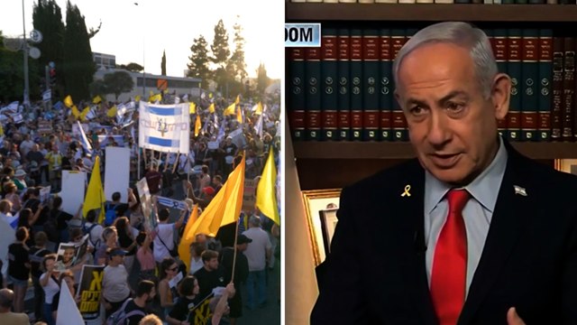 Contre le plan de contrôle de Gaza, des Israéliens manifestent devant les bureaux de Netanyahou