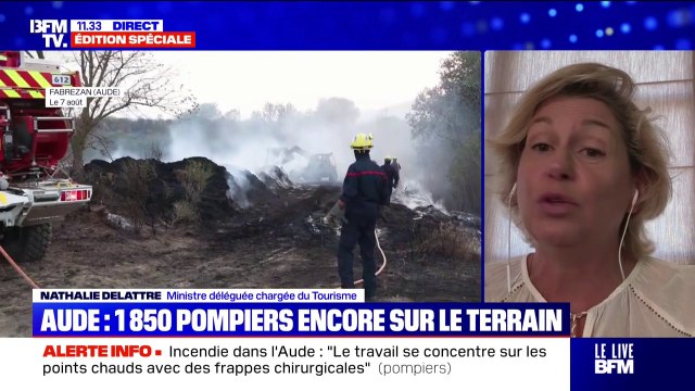 Feu fixé dans l’Aude: “Ça sera très difficile d’avoir des touristes qui réservent au dernier moment”, réagit la ministre déléguée chargée du Tourisme