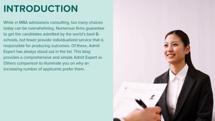 Admit Expert vs Others What distinguishes them from the rest in MBA Consulting