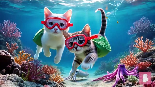 Mama Cat Trims Fur on the Farm and Makes Shark Hat For Kittens At Home🐾🎩🐯_2