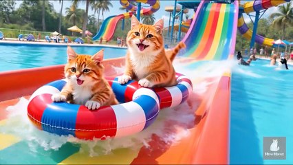 Mama Cat and Kitten Return Lost Wallet Get Surprising Reward at Aquarium _ Water Park!🐾🐱🌊