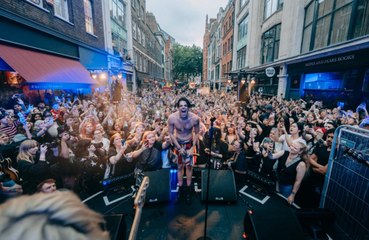 Yungblud performs surprise gig on London's famous Denmark Street as he opens store and fan club