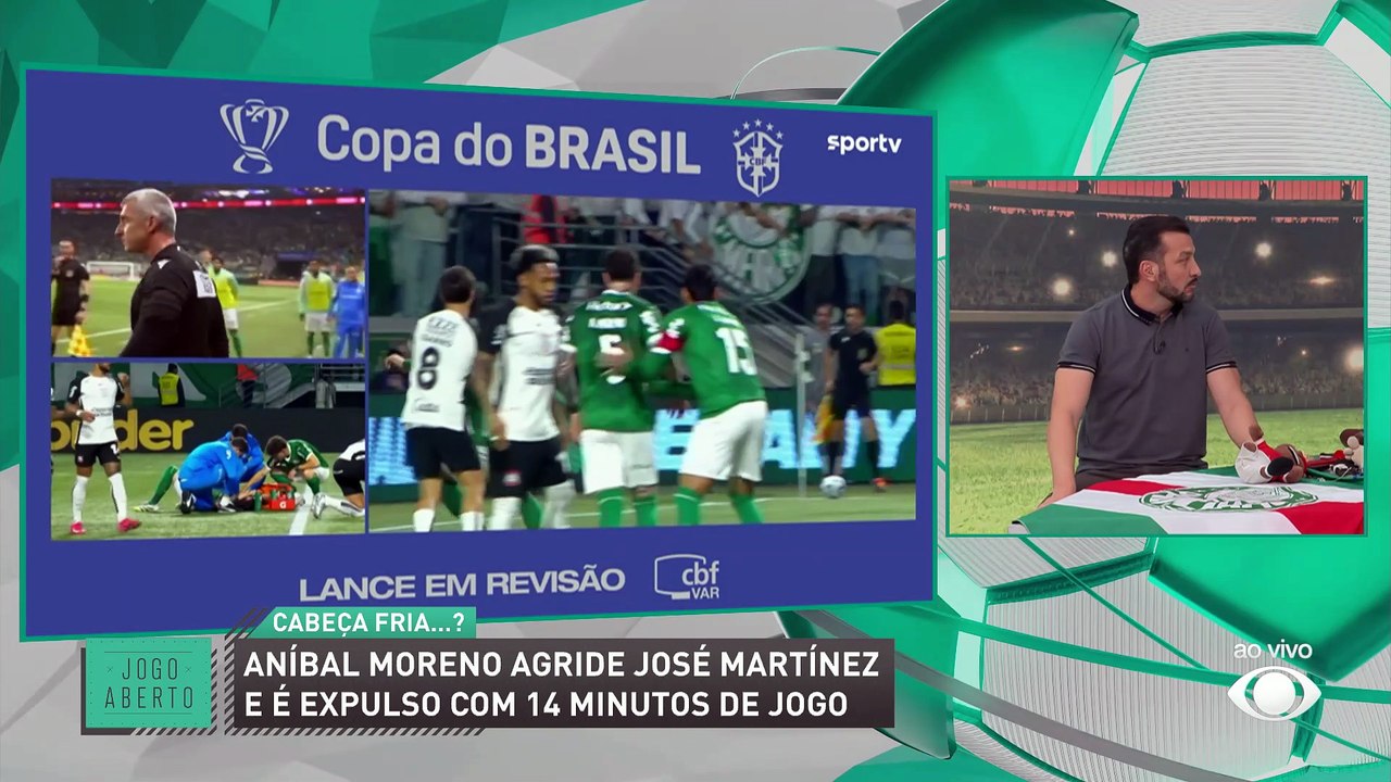 Debate Jogo Aberto: Expulsão de Aníbal Moreno decidiu eliminação do Palmeiras diante do Corinthians?