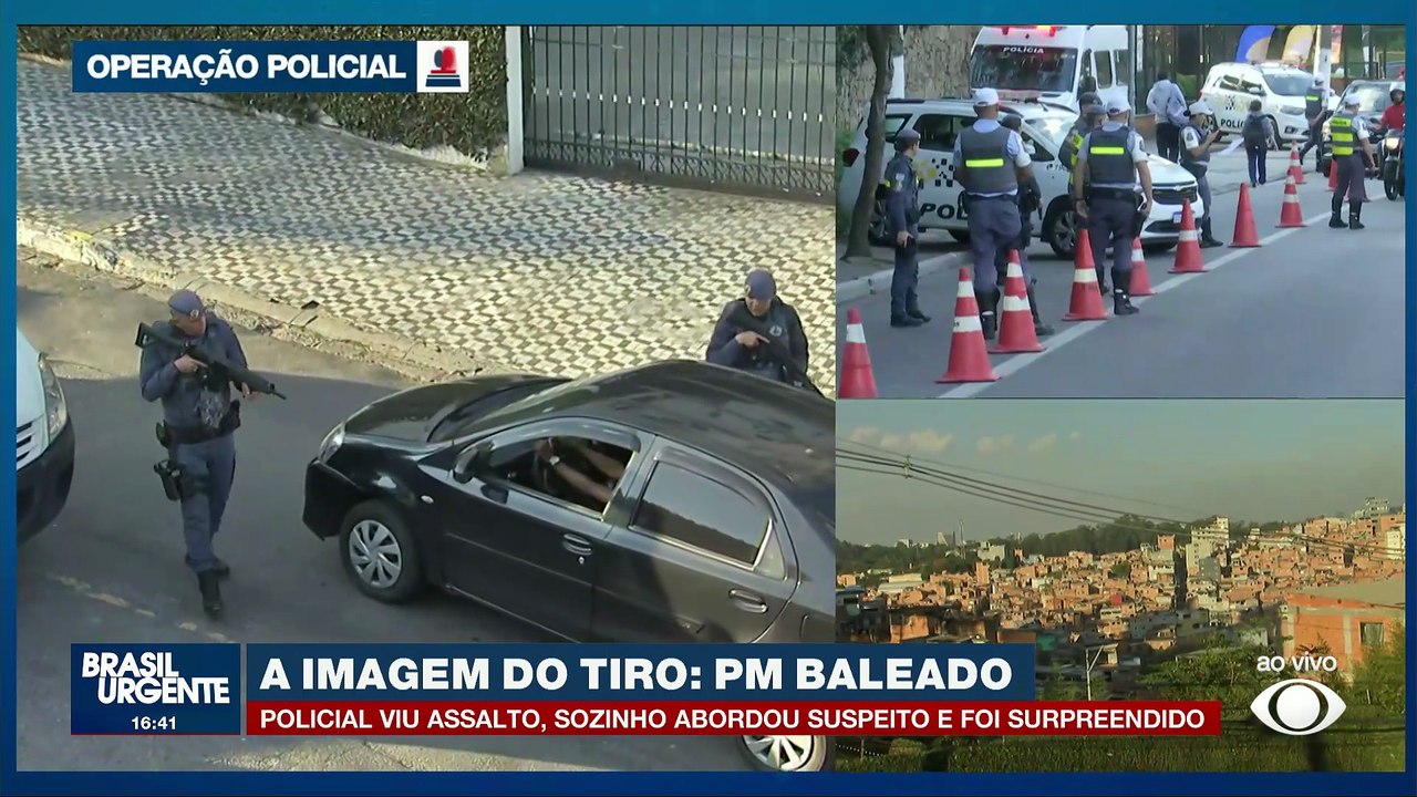 SP: veja o momento em que policial é baleado no pescoço em Paraisópolis