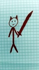 Diavoletto con spada disegno