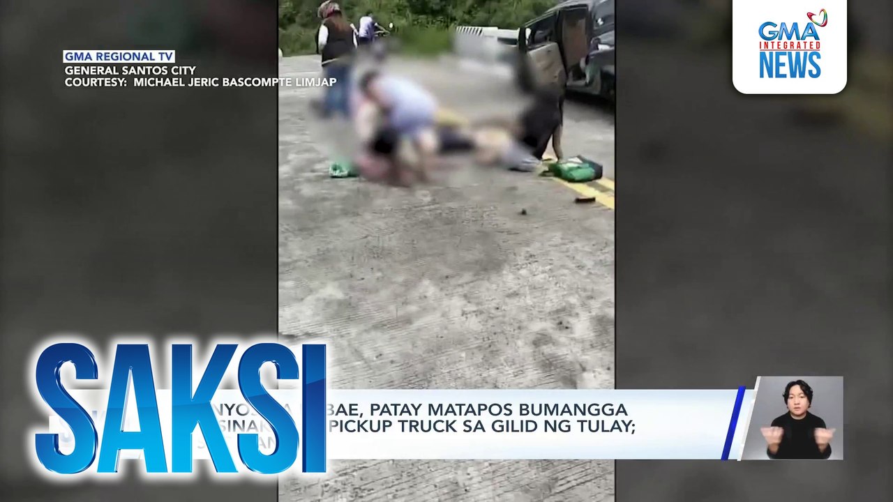 65-anyos na babae, patay matapos bumangga ang sinakyang pickup truck sa gilid ng tulay; 10 sugatan | Saksi