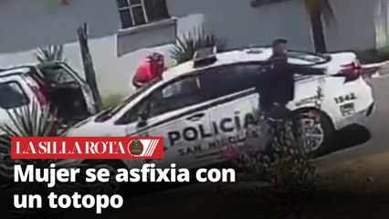 Policía salva a mujer que se ahogaba con un totopo en San Nicolás