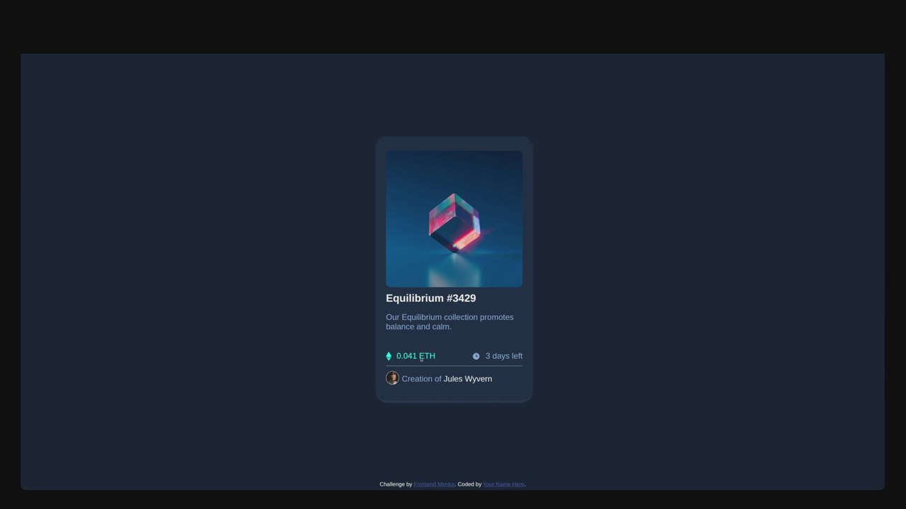 2025 Frontend mentor NFT preview card component solution using web components