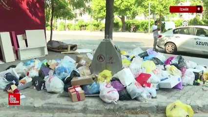 İzmir Karşıyaka’da çöplerin toplanmaması tepkilere neden oluyor