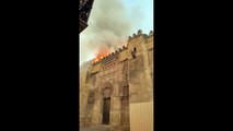 Sobrecogedora imagen de la Mezquita de Córdoba en llamas