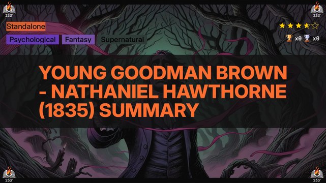 Young Goodman Brown - Nathaniel Hawthorne (1835) Summary