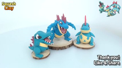 Pokémon Figures Making - Totodile line!!(Croconaw, Feraligatr)  Clay Art