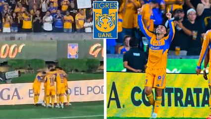 Ángel Correa anota su primer gol con Tigres en la Liga MX y así lo festeja