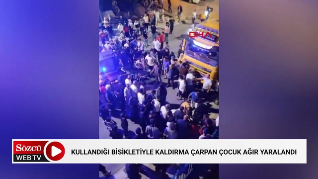 Arnavutköy'de, kullandığı bisikletiyle kaldırma çarpan çocuk ağır yaralandı