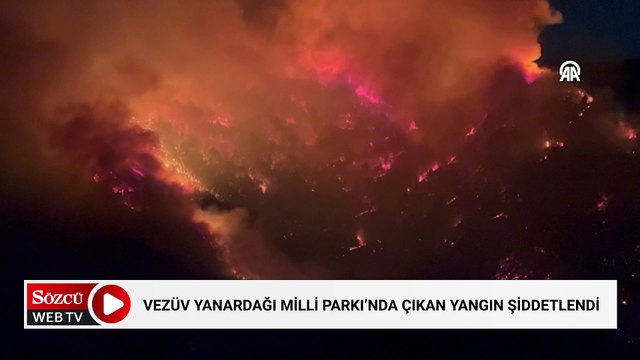 İtalya’daki Vezüv Yanardağı Milli Parkı’nda çıkan yangın şiddetlendi