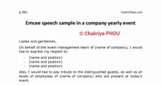 Emcee speech sample in a company yearly event