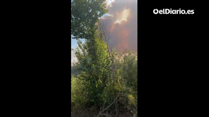 El fuego alcanza en León el Patrimonio Mundial de Las Médulas