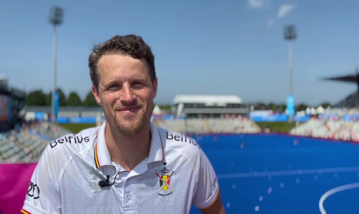 Euro de hockey : Nicolas De Kerpel après la victoire des Red Lions contre l'Autriche