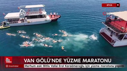 Merhum Vali için yüzme maratonu yapıldı