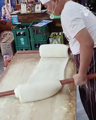 The process of handmade noodles