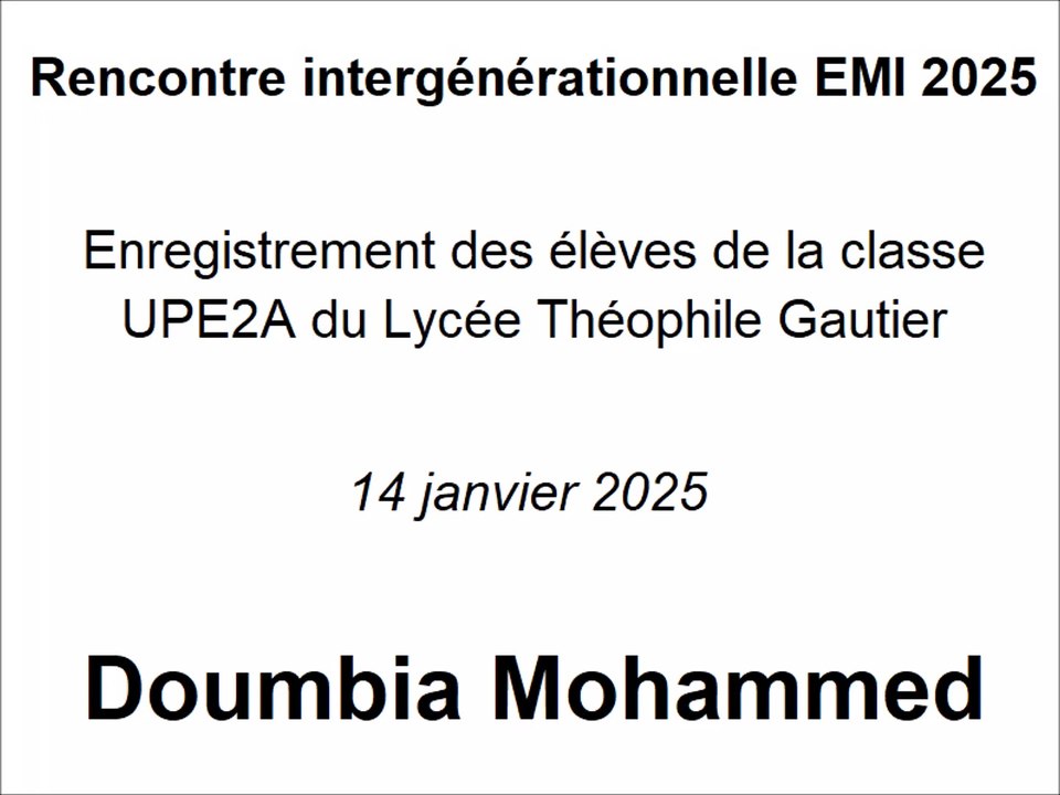 Doumbia (rencontre EMI)