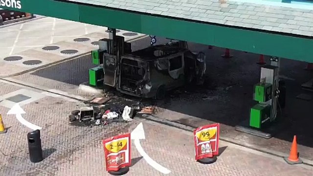 Drone footage shows aftermath of Doncaster Morrisons petrol station blaze