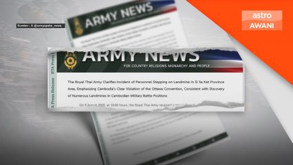 Tiga askar Thailand cedera akibat letupan periuk api