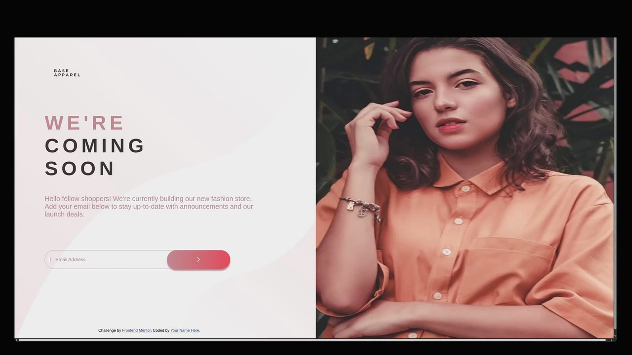 2025 Frontend mentor  Base Apparel coming soon page solution using web components