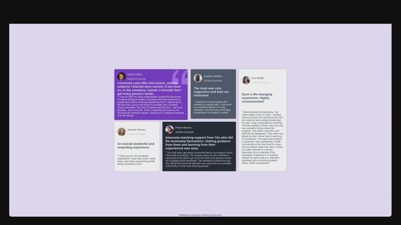 2025 Frontend mentor Testimonials grid section  solution using web components