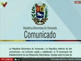 Venezuela e Irán celebran 75 años de relaciones diplomáticas
