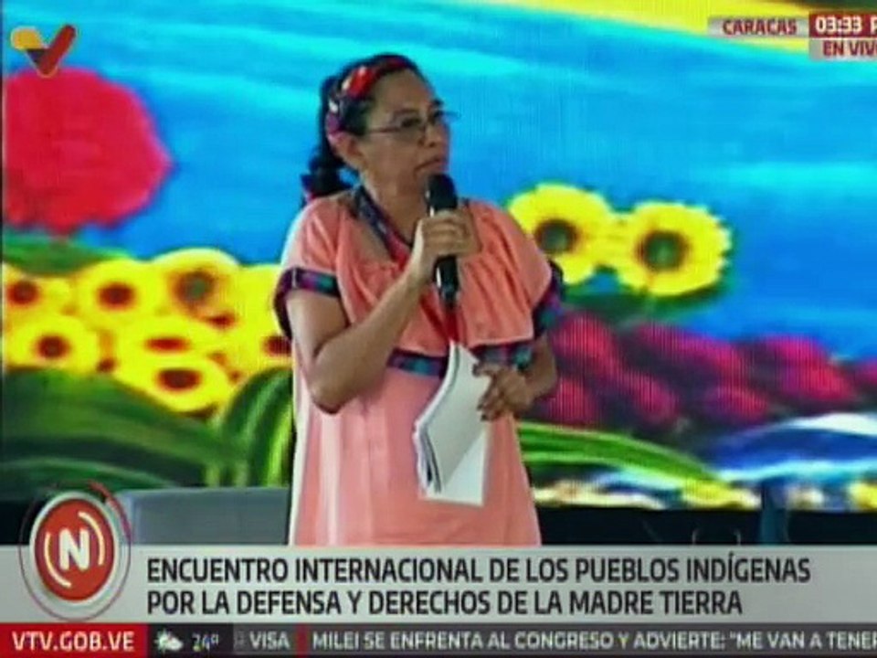 Avanza ponencia de la lideresa Marta Meza en el Encuentro Internacional por la defensa de la Madre Tierra