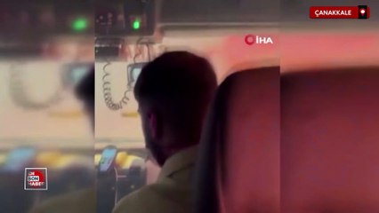 Çanakkale’de ekip, yangında alevlerin arasında kaldı