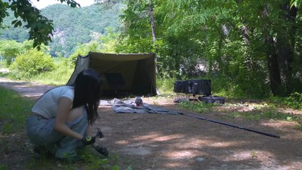 36℃ Heat Wave Warning! Is Relaxing Solo Camping Possible with Just a Fan? | nature ASMR