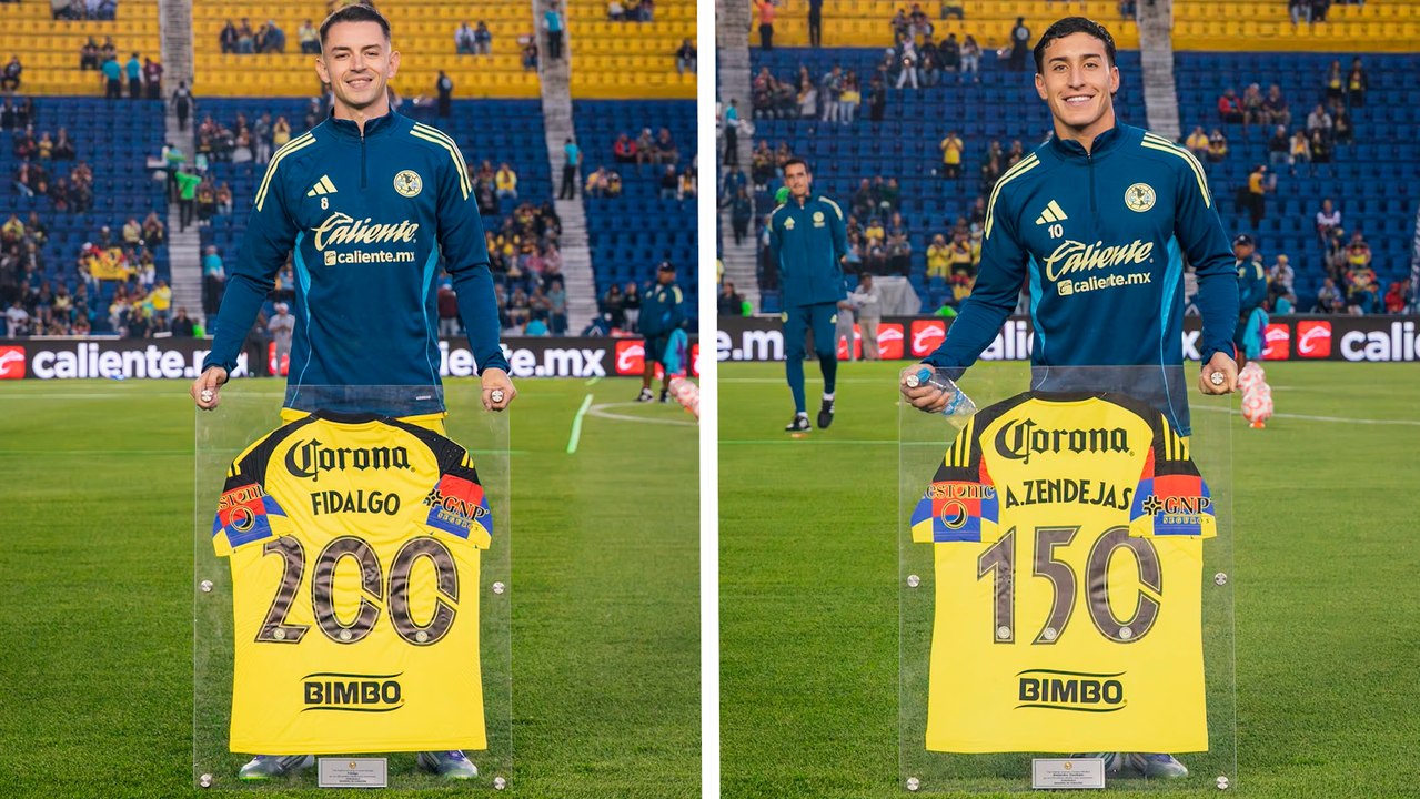 América celebra los 200 partidos de Álvaro Fidalgo y 150 de Alejandro Zendejas y así los homenajean