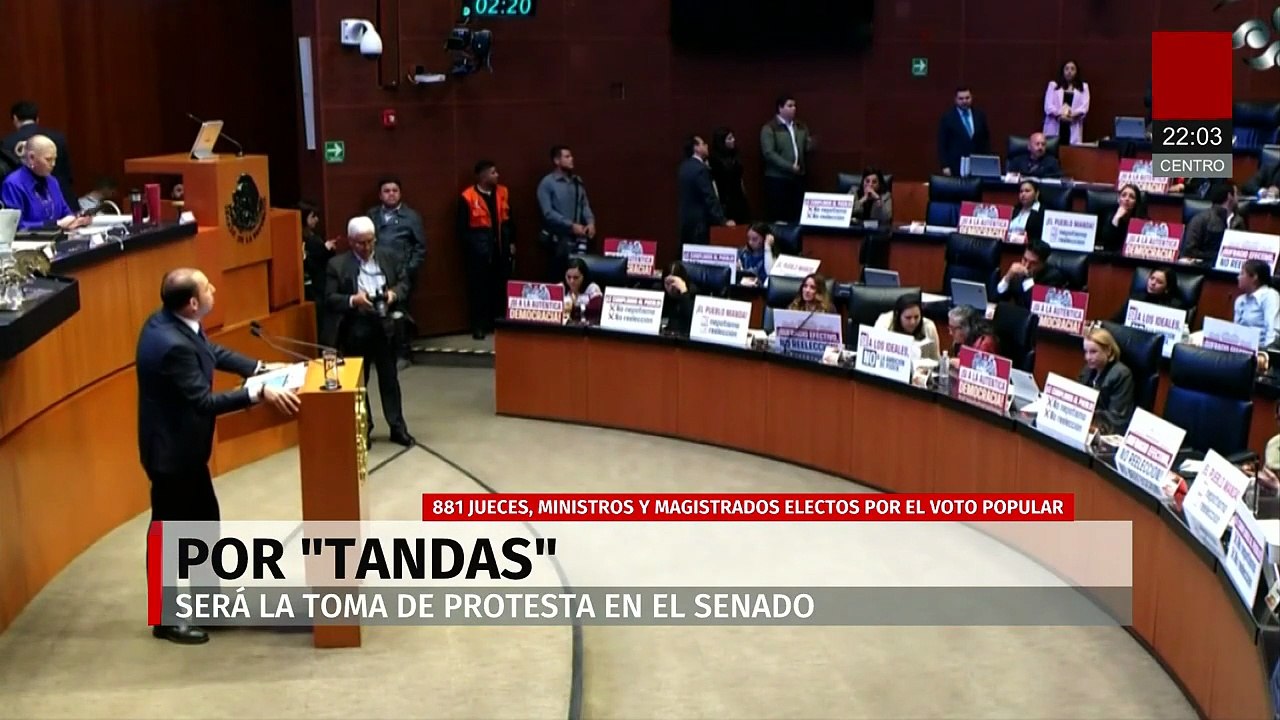 Toma de protesta en tandas de 881 jueces electos por voto popular en el Senado