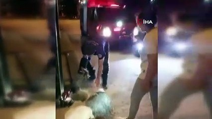 Kanalizasyonda mahsur kalan kedi böyle kurtarıldı