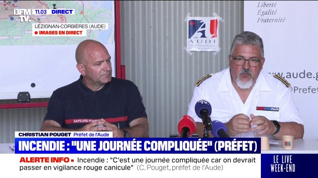Incendie dans l'Aude: On attend encore quelques tests de précaution sur la potabilité de l'eau , indique le préfet, Christian Pouget