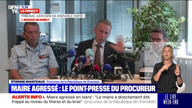 Maire agressé en Isère: Le maire a directement été frappé au niveau du thorax et du bras , déclare Étienne Manteaux, procureur de la République de Grenoble