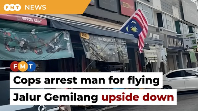 Cops arrest man for flying Jalur Gemilang upside down in Penang