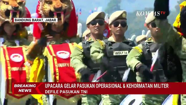 [FULL]Momen Pertunjukan Defile Pasukan TNI di Upacara Gelar Pasukan Operasional & Kehormatan Militer