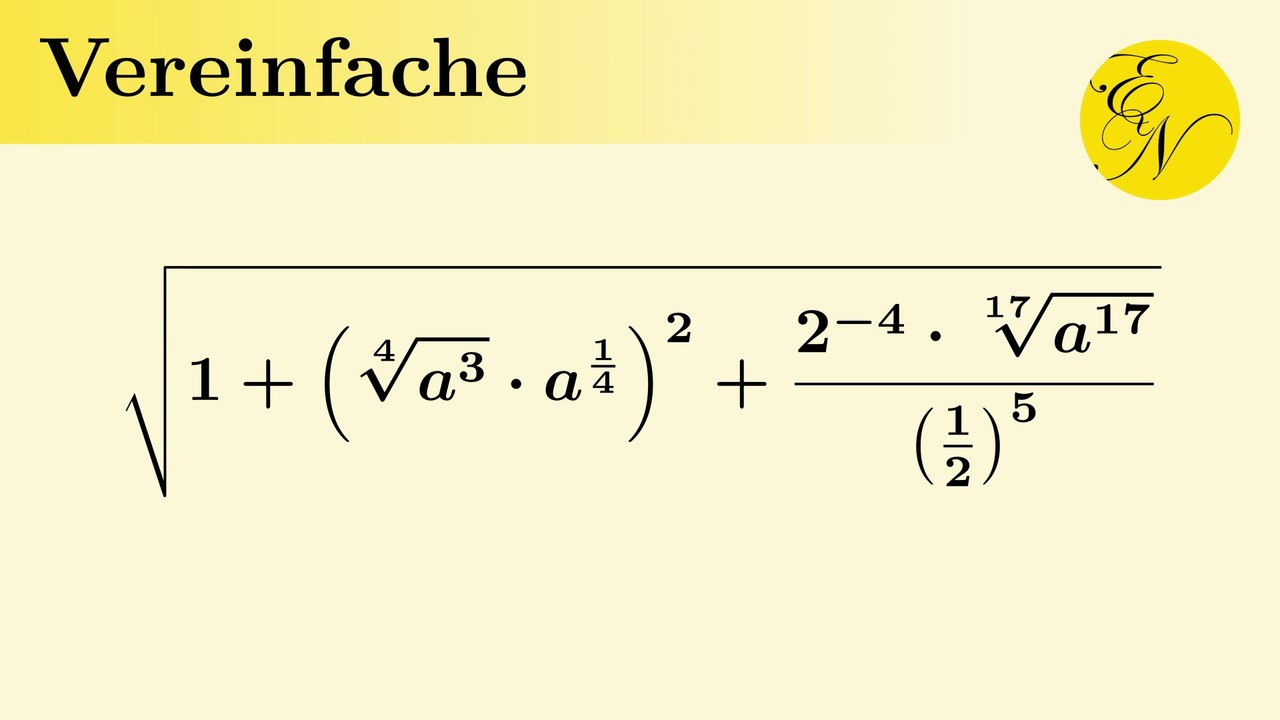 Wurzeln Schritt für Schritt vereinfachen