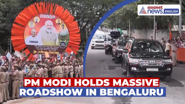 Watch: PM Modi’s Massive Roadshow in Bengaluru | Black Convoy & Saffron Flags Galore