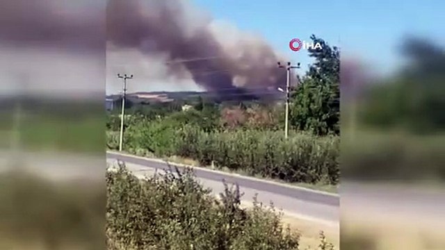 Çanakkale’de tarım arazisinde başlayan yangın ormanlık alana sıçradı