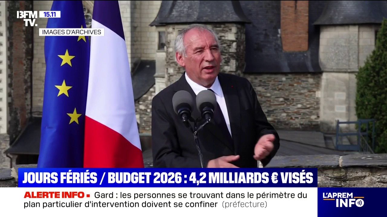 Jours fériés/budget 2026: François Bayrou vise un rendement de 4,2 milliards d'euros