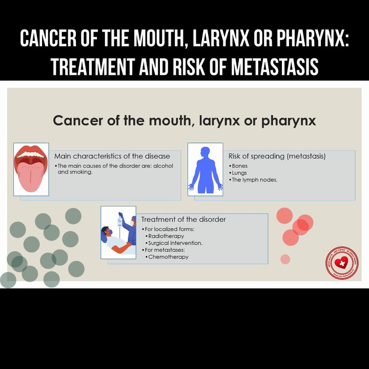 Cancer of the mouth, larynx or pharynx: treatment and risk of metastasis