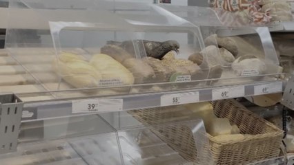 Pigeon skips street snacks and heads into store for a bread