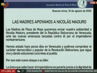 Madres de Plaza de Mayo ratifican su apoyo y solidaridad al presidente Maduro