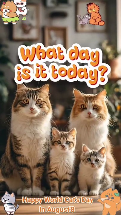 Congratulation For The Happy World Cat's Day In August'8 For A Global Cat Lovers In Every Where